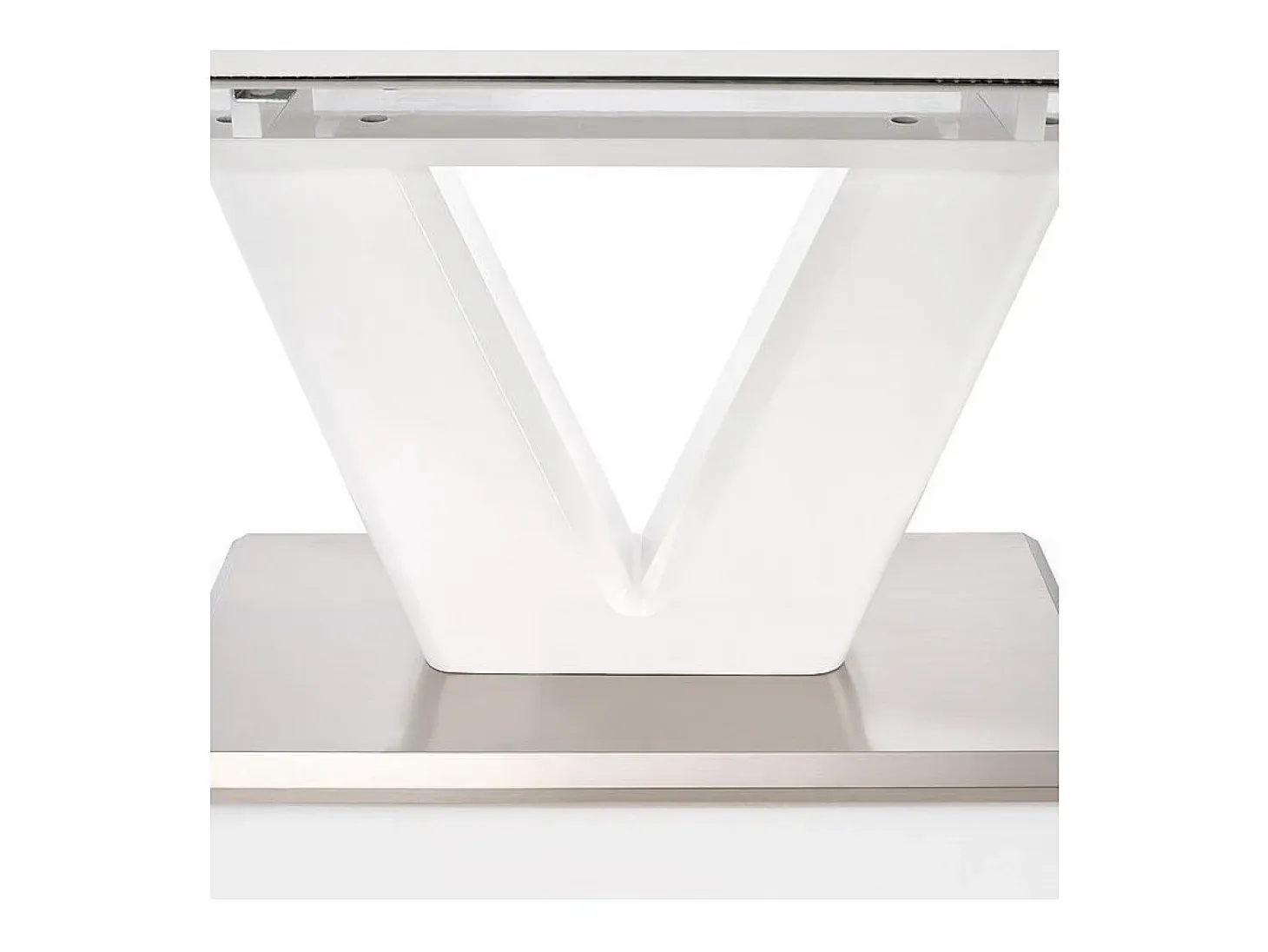 Mesa de comedor en V extensible Clari lacada en blanco