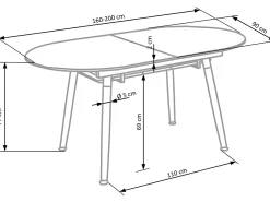 Mesa de comedor escandinava con extensión 160-200cm x 90cm Harry