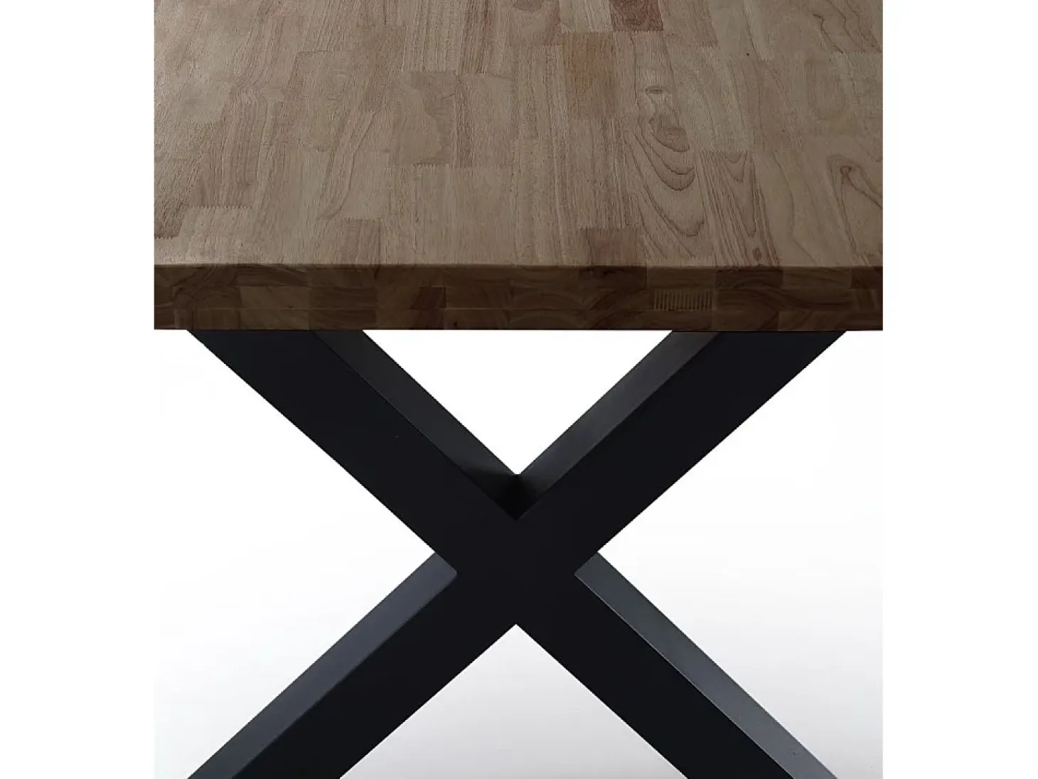 Mesa de comedor estilo industrial de 140x80x76 cm de madera y patas negras en 'X' Darek