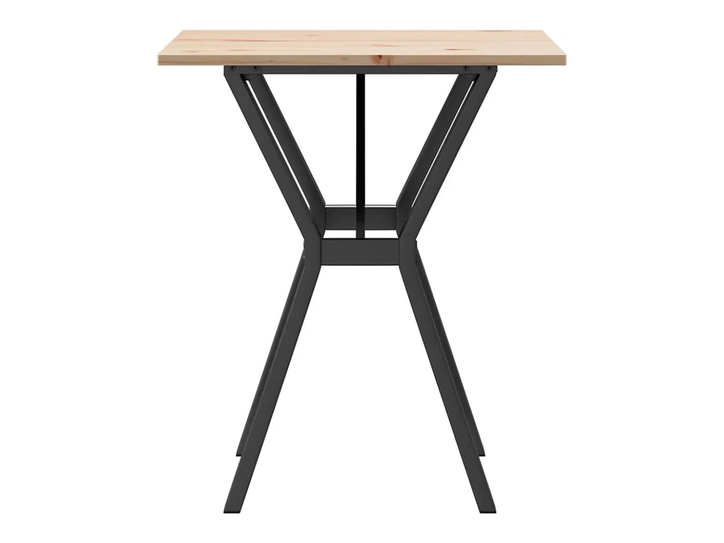 Mesa de comedor estructura en Y 60x60x75 cm madera maciza de pino acero