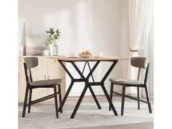 Mesa de comedor estructura en Y 90x90x75 cm madera maciza de pino acero