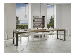 Mesa de comedor extensible tiroz evolución-Marrón-Base y soporte con ruedas-180 à 440cm