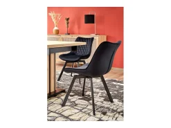 Mesa de comedor extensible roble y negro 130cm Celso