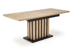 Mesa de comedor extensible roble y negro 130cm Celso