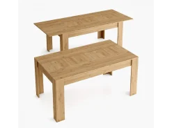 Mesa de comedor extensible Kana Roble Nude