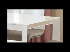 Mesa de comedor extensible Mike lacada en blanco - 130cm / 210cm