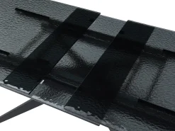 Mesa de comedor extensible en vidrio templado burbujeado y metal - Negro - LEGRIO de Maison Céphy