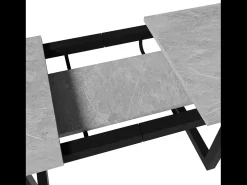 Mesa de comedor extensible multifuncional de acero - estilo industrial - Gris