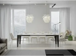 Mesa de comedor extensible evolución Flavio-Color Blanco-Ancho extensible