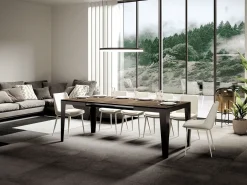 Mesa de comedor extensible evolución Flavio-Color Marrón-Ancho extensible