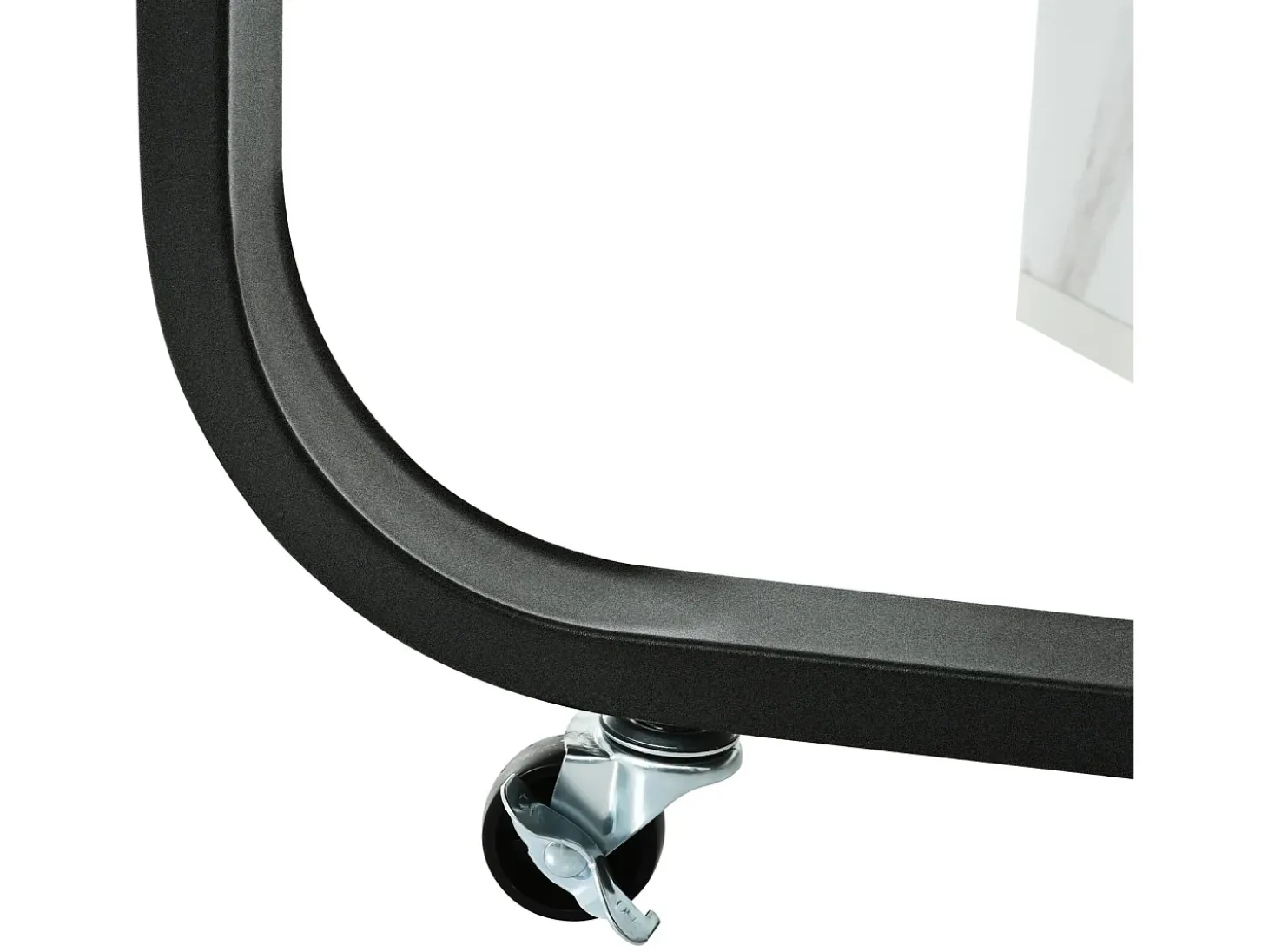 Mesa de comedor extensible y plegable, con ruedas, 1 puerta y 1 cajón, MDF lacado blanco, 150x80x76cm