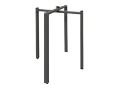 Mesa de comedor extensible de madera Ribo-Color Gris cemento-Soporte 4 pies-5 alargaderas finas-Ancho extensible