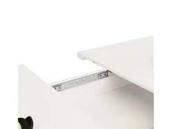 Mesa de comedor extensible para 4 a 6 personas con 1 puerta - 110/140 x 80 x 76 cm - Madera MDF - para cocina y salón - Color blanco