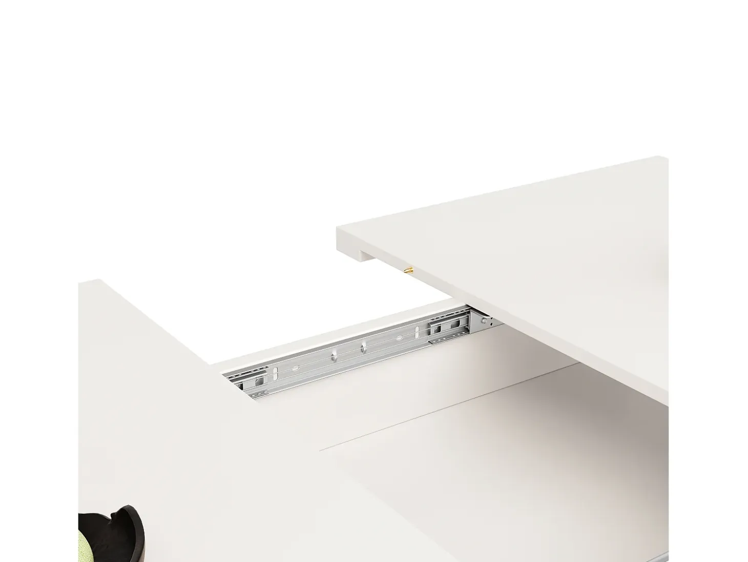 Mesa de comedor extensible para 4 a 6 personas con 1 puerta - 110/140 x 80 x 76 cm - Madera MDF - para cocina y salón - Color blanco