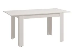Mesa de Comedor Extensible – 120/160x80x76 cm, Color Blanco Mate, Diseño Moderno, Laminado Resistente, Apertura Central, Fácil Limpieza