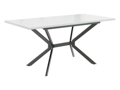 Mesa de comedor extensible para 4 a 6 personas en MDF y metal - Blanco y Negro