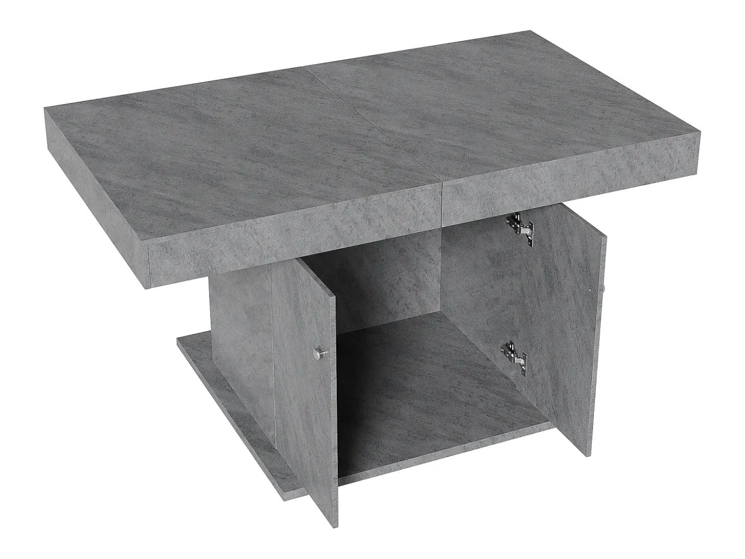 Mesa de comedor extensible - con almacenamiento debajo - estilo moderno - Gris
