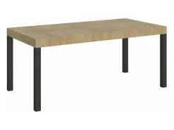 Mesa de comedor extensible Karry-Color Marrón-Soporte 4 pies-Ancho extensible