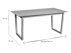 Mesa de comedor extensible chapado roble L160-240 cm LAHO