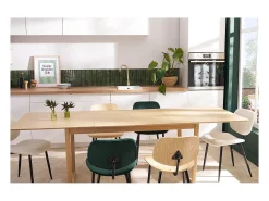 Mesa de comedor extensible chapado roble L160-240 cm LAHO