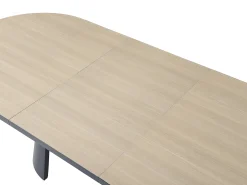Mesa de comedor extensible de 6 a 10 personas en MDF y metal - Natural y Negro - KORIZEA