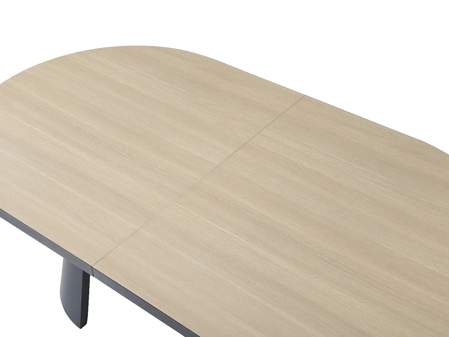 Mesa de comedor extensible de 6 a 10 personas en MDF y metal - Natural y Negro - KORIZEA