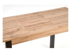 Mesa de comedor extensible 100-135cm color roble con patas negras ARZAL