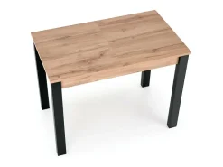 Mesa de comedor extensible 100-135cm color roble con patas negras ARZAL