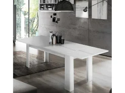 Mesa de comedor extensible 160-210x90cm diseño moderno de madera blanca Jesi Larch