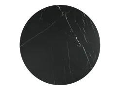 Mesa de comedor extensible de 4 a 8 cubiertos en cerámica y metal - Efecto mármol negro - CASTINA