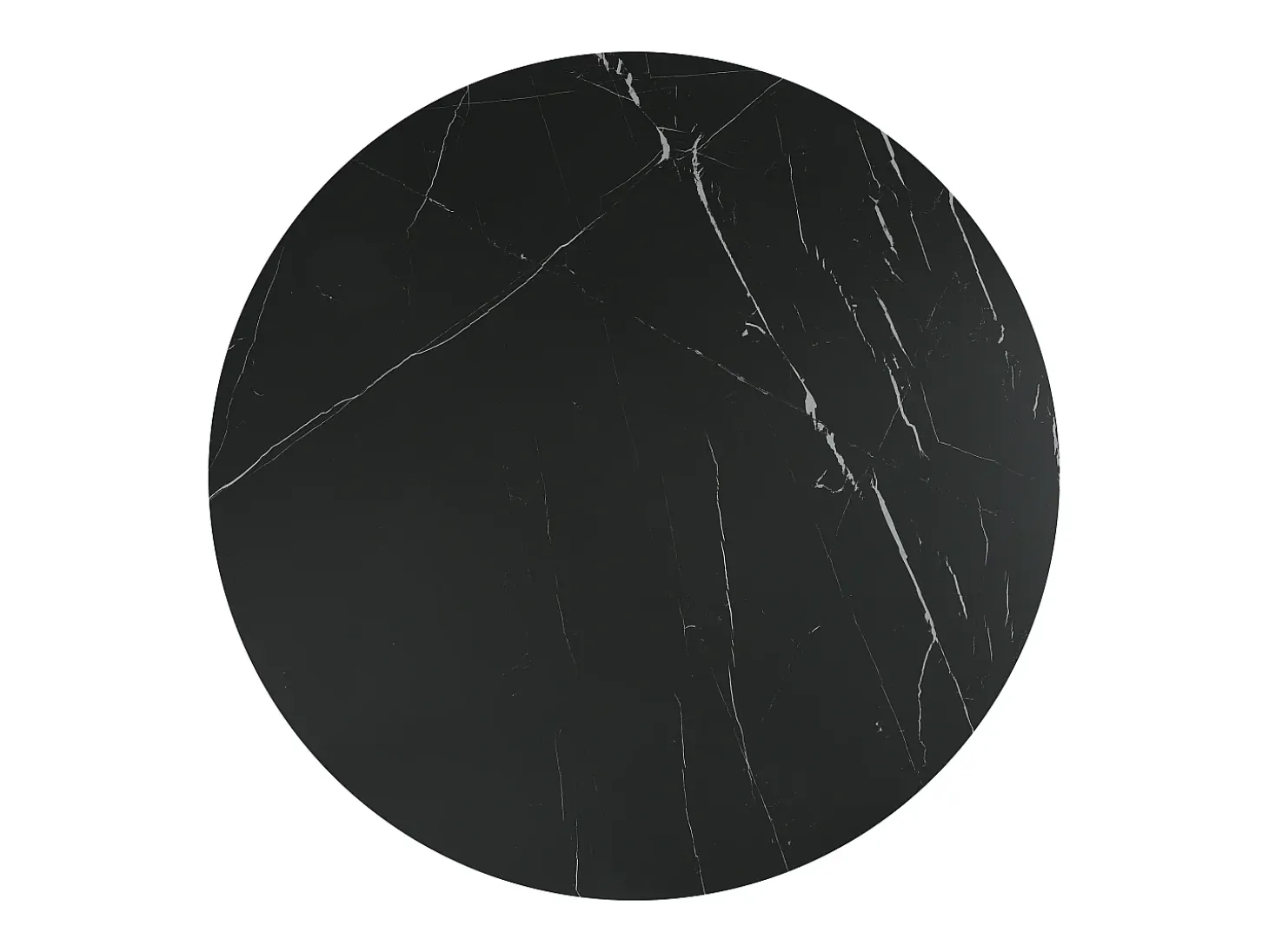 Mesa de comedor extensible de 4 a 8 cubiertos en cerámica y metal - Efecto mármol negro - CASTINA