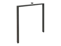 Mesa de comedor extensible Flavio-Color Gris cemento-Soporte 2 pies-Alargaderas -Ancho extensible