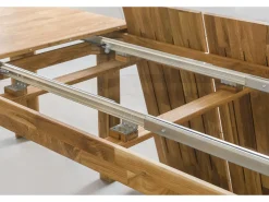 Mesa de comedor extensible de roble macizo blanqueado de 4 a 12 plazas L de 160 a 280 cm Kristen