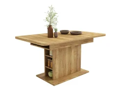 Mesa de comedor extensible de madera PB con espacio de almacenamiento - Natural claro