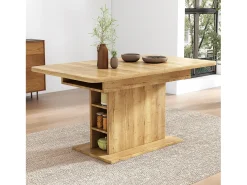 Mesa de comedor extensible de madera PB con espacio de almacenamiento - Natural claro