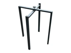 Mesa de comedor extensible de madera Naxo.-Color Gris cemento-Soporte 4 pies-5 alargaderas finas-Ancho extensible