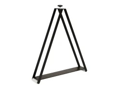 Mesa de comedor extensible de madera Kristo patas en V-Color Natural-Soporte 4 pies-5 alargaderas finas-Ancho extensible