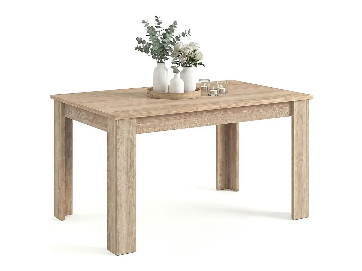 Mesa de comedor extensible en roble canadian 140-190x90 cm Sira Roble Canadian