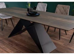 Mesa de comedor extensible de diseño con tablero cerámico Legno 160-240 cm Acebo