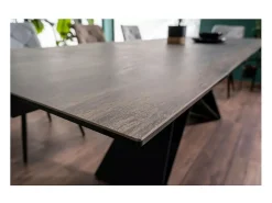 Mesa de comedor extensible de diseño con tablero cerámico Legno 160-240 cm Acebo