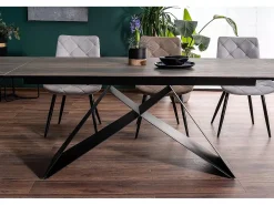 Mesa de comedor extensible de diseño con tablero cerámico Legno 160-240 cm Acebo