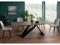Mesa de comedor extensible de diseño con tablero cerámico Legno 160-240 cm Acebo