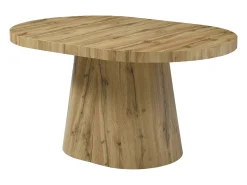 Mesa de comedor extensible para 6 a 12 personas en MDF - Natural Claro - CLOEVA