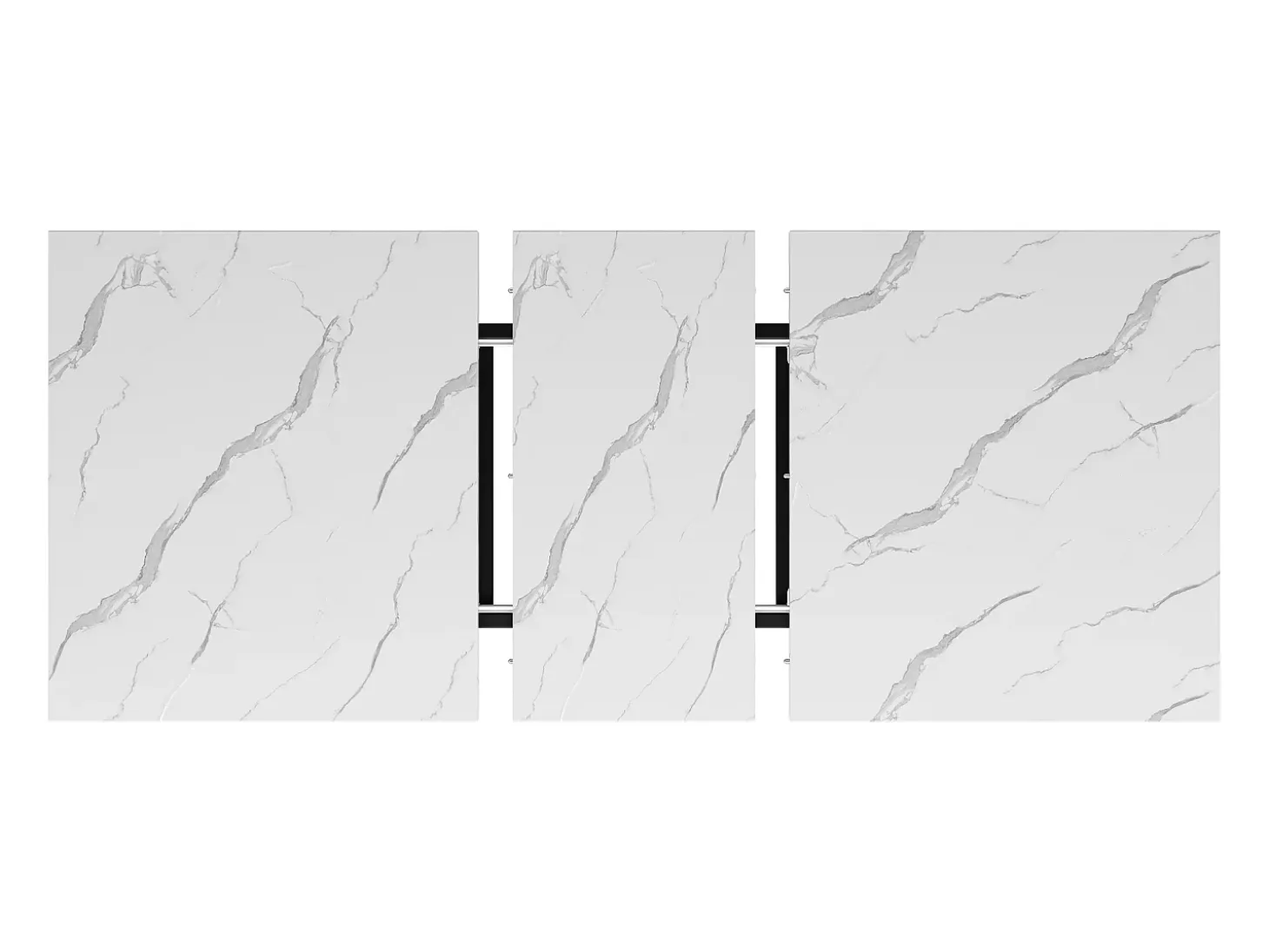 Mesa de comedor extensible para 4 a 6 personas - 140/179,5 x 80 x 75,5 cm - Tablero extensible - MDF + Patas de metal - Blanco + negro