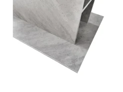 Mesa de comedor extensible para 4-6 personas 130x70cm en tablero de partículas con almacenaje, chapa de mármol gris