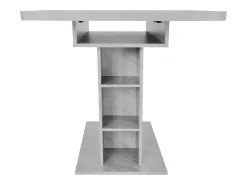 Mesa de comedor extensible para 4-6 personas 130x70cm en tablero de partículas con almacenaje, chapa de mármol gris
