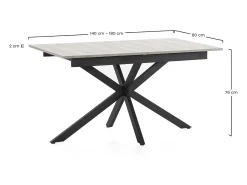 Mesa de Comedor Extensible Prato Color Roble, 140-180 cm