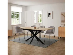 Mesa de Comedor Extensible Prato Color Roble, 140-180 cm