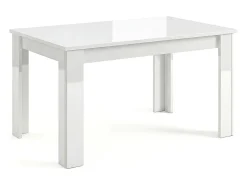 Mesa de comedor extensible en blanco brillo 140-190x90 cm Sira Blanco Brillo
