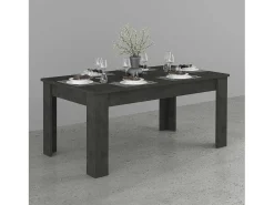 Mesa de comedor extensible 140-190 x 90 cm sala de estar pizarra Jesi Mile